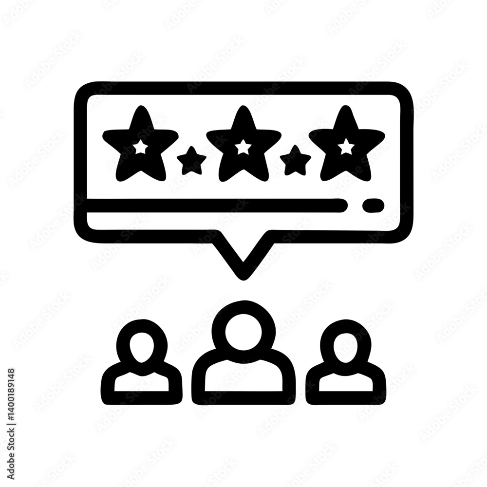 Poster Customer Rating with Stars Icon Representing Feedback and Satisfaction