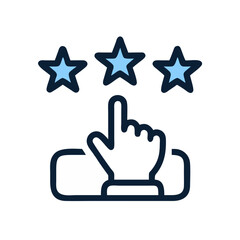 Fototapeta premium Customer Rating with Stars Icon Representing Feedback and Satisfaction