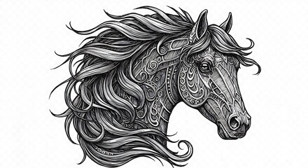 Intricate Equine Elegance AI Generated