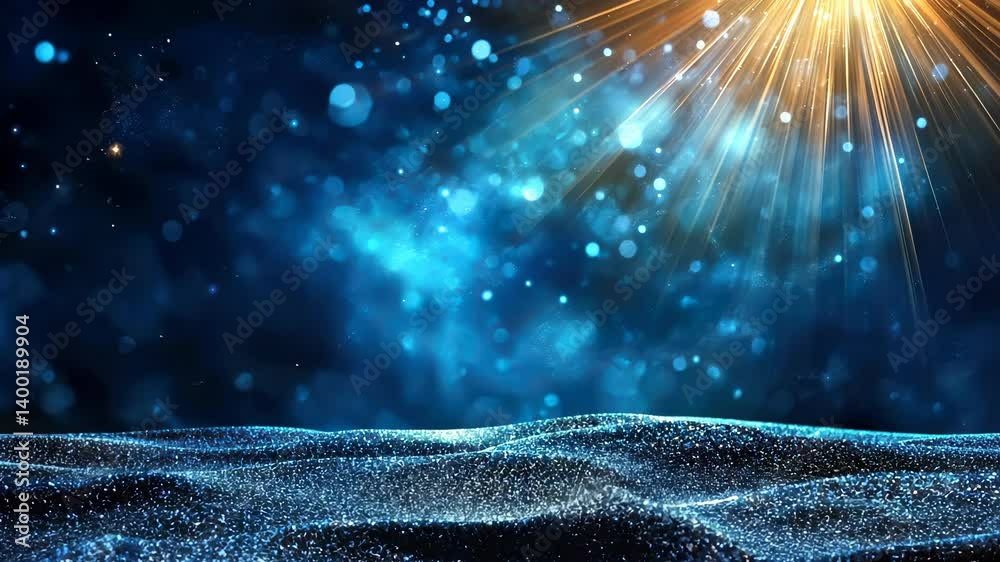 Poster pastel colored abstract dark flowing waves gently abstract with particles sparkling background, crea