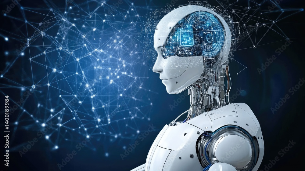 Poster robotics integration with ai processor units for smart industrial automation