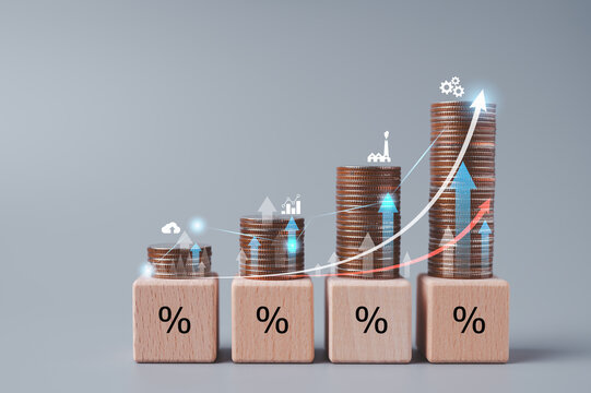 Financial growth arrow of success business, Economic prosperity, Profits and business growth. Investment and finance concept 