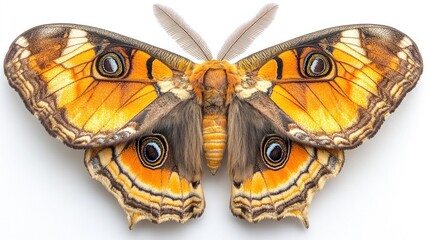 Spectacular Orange and Brown Moth: A Close-Up View