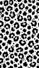 Seamless leopard skin pattern in black and white for fabric design, pattern, design, skin