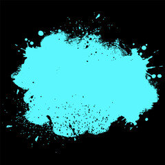 Teal and black grunge splatter design background