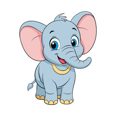 Obraz premium That's a cute baby elephant cartoon, vector illustration