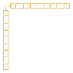 Gold chinese corner border ornaments. Asian new year decorative traditional borders. Vector illustration 