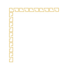 Gold chinese corner border ornaments. Asian new year decorative traditional borders. Vector illustration 