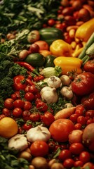 Abundant harvest of fresh vegetables and herbs in a vibrant display of nature's bounty rich in color and nutrition perfect for healthy eating