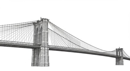 Fototapeta premium Minimalist Line Art of Brooklyn Bridge