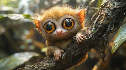 Fototapeta premium Adorable Tarsier: A Digital Masterpiece