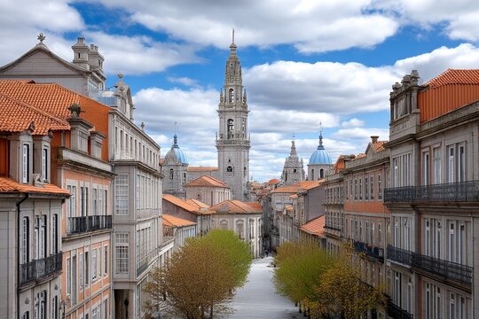 A view of Cl&Atilde;&copy;rigos Tower rising above the city rooftops