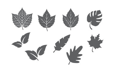 Leaf silhouette  on white background, vector icon set, Leaf Icon pack, green leaf ecology nature element vector