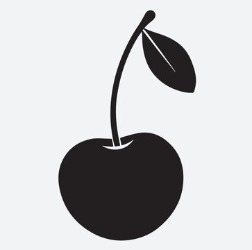 recommend clip art: charry silhouette vector art illustration, cherry fruit vector illustration