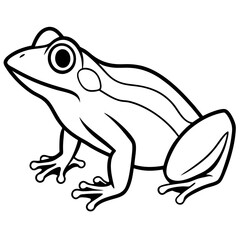 Clean Line Art Frog Drawing