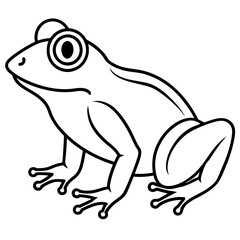 Clean Line Art Frog Drawing