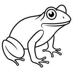 Clean Line Art Frog Drawing