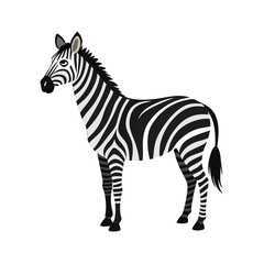 Zebra silhouette animal simple vector illustration isolated white background, wild life animal