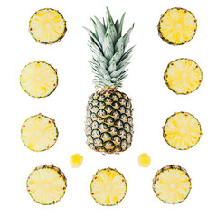 Vibrant Assortment of Tropical Fruits Including Pineapple, Berries, and Citrus Slices, Showcasing Freshness and Nutrient-Rich Ingredients in a High-Quality PNG Image