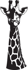 Black and White Giraffe Vector | Animal Silhouette Clipart Illustration	