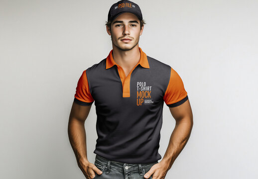 Polo Shirt With Cap Mockup for Design and Branding Projects