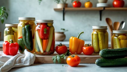 Eco-friendly vegan food preservation using solar power technique to create delicious pickled vegetables