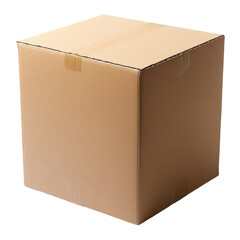 Closed Cardboard Box Isolated Package Shipping Storage Transportation Delivery Moving Blank Brown Carton Container Securely Taped Logistics Ecommerce Online Shopping Retail Mail Order Parcel Gift