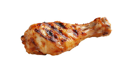 Grilled Chicken Leg Drumstick Isolated on Transparent Background