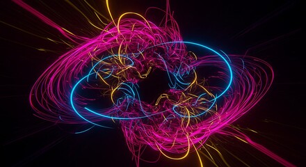 Naklejka premium Neon Entanglement AI Generated
