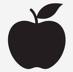 clean apple silhouette vector art illustration, vector illustration of an apple
