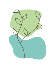 Line Leaf Design with Subtle Background Vector Art Nature Inspired Illustration