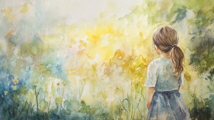 A soft watercolor background blending shades of pink, orange, purple, and blue, creating a dreamy and artistic effect.
