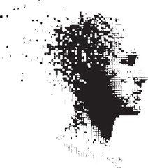Pixel Art Head Vector