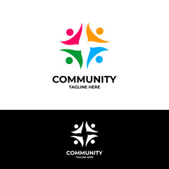 social people community unity logo vector