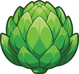  Delicious food vector artwork illustration of a fresh green artichoke