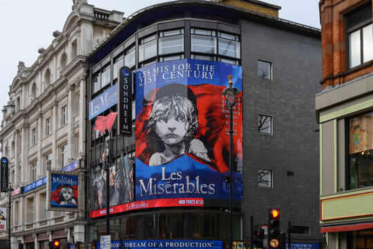 Les Mis&eacute;rables West End Musical Production at the Sondheim Theater, London, United Kingdom.