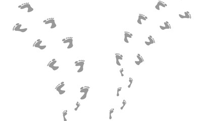 Feet badge on white background. vector illustration. Footprints icon isolated on white background. Vector illustration.Footprints, bare feet .