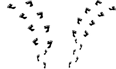 Feet badge on white background. vector illustration. Footprints icon isolated on white background. Vector illustration.Footprints, bare feet .