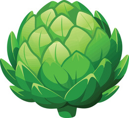  Delicious food vector artwork illustration of a fresh green artichoke