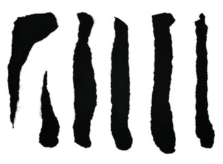 A picture of a paper torn into curved holes on transparent background