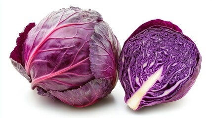 Obraz premium a realistic centered composition of a fresh red cabbage,
