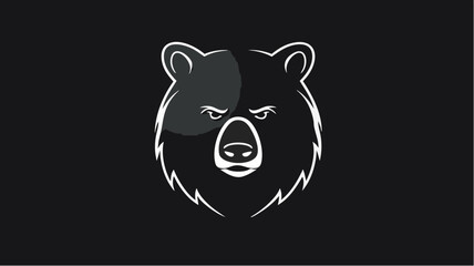 Stylized bear head with a white outline