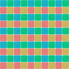 seamless pattern: multicolor rounded square tiles on white background