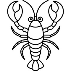 Clean Lobster Line Drawing Vector