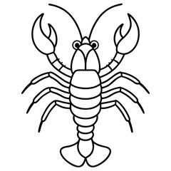 Clean Lobster Line Drawing Vector
