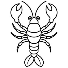 Clean Lobster Line Drawing Vector