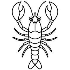 Clean Lobster Line Drawing Vector
