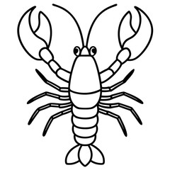 Clean Lobster Line Drawing Vector