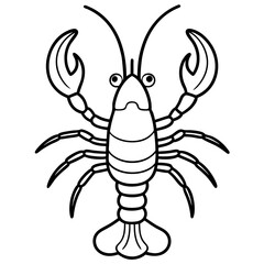 Clean Lobster Line Drawing Vector