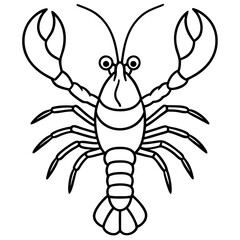 Clean Lobster Line Drawing Vector